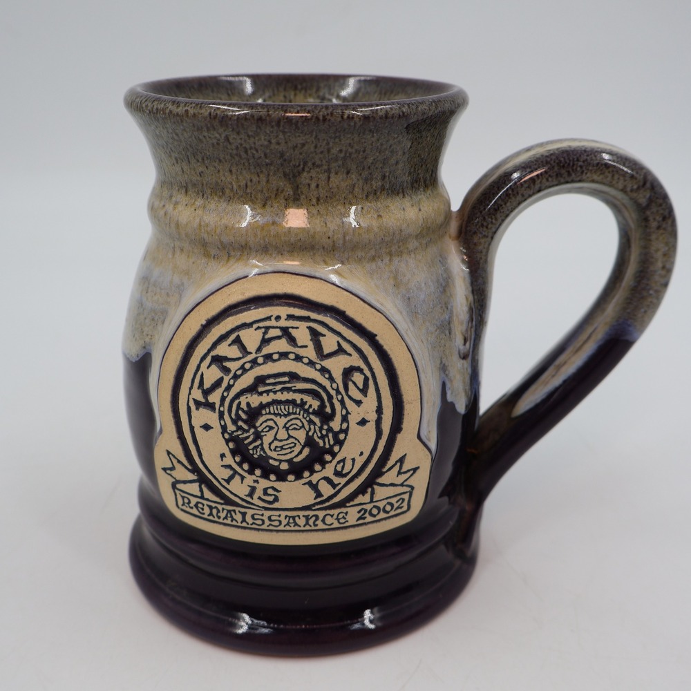 Westerwald Pottery Knave Tis Me Renaissance 2002 Mug Purple Tan Drip Glaze